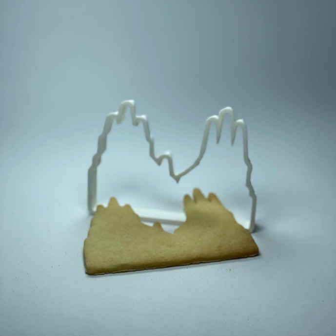Erfurter Domensemble als langlebige Plätzchen-Ausstechform, spülmaschinenfest und aus lebensmittelechtem 3D-Druck-Material gefertigt, ideal für Weihnachtsplätzchen mit persönlicher Erfurt-Note.