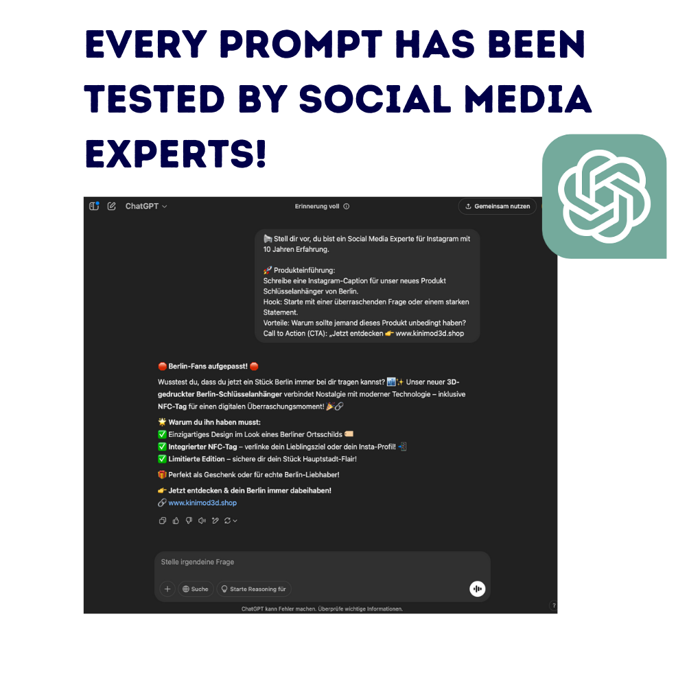Step-by-step guide to mastering ChatGPT for social media success. This PDF includes expert strategies, automation hacks, and AI-generated content frameworks to supercharge your online presence. Bonus NFC keychains included!