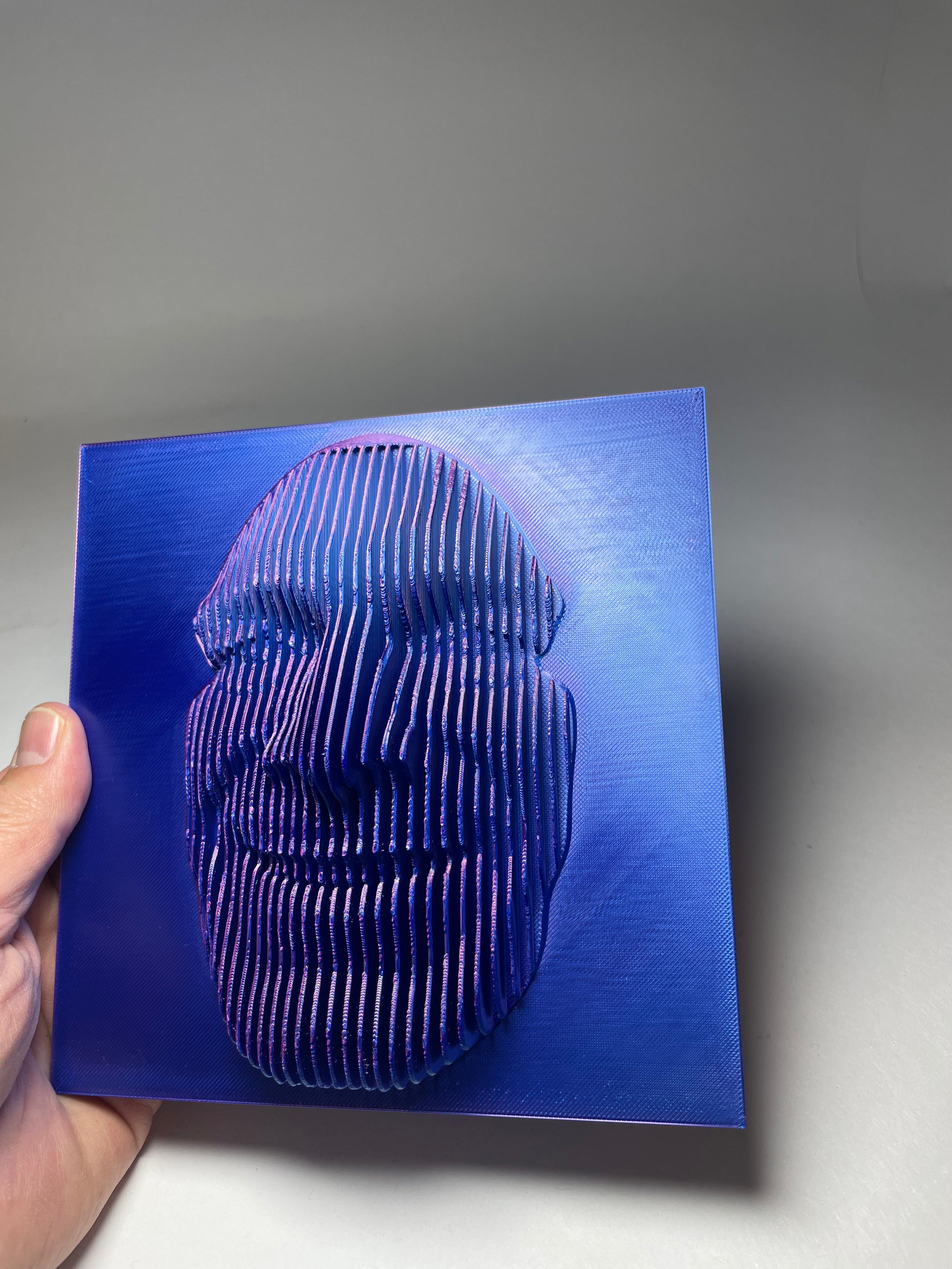 Personalisierte 3D-Wandkunst – Dein Foto wird zu einem faszinierenden 3D-Gesichtsrelief! Durch einen innovativen 3D-Druckprozess entsteht eine realistische Darstellung deiner Gesichtszüge mit plastischer Wirkung. Hergestellt aus umweltfreundlichem PLA, eignet sich dieses Kunstwerk perfekt als einzigartiges Geschenk, dekoratives Element oder stilvolle Wanddeko mit emotionalem Wert.