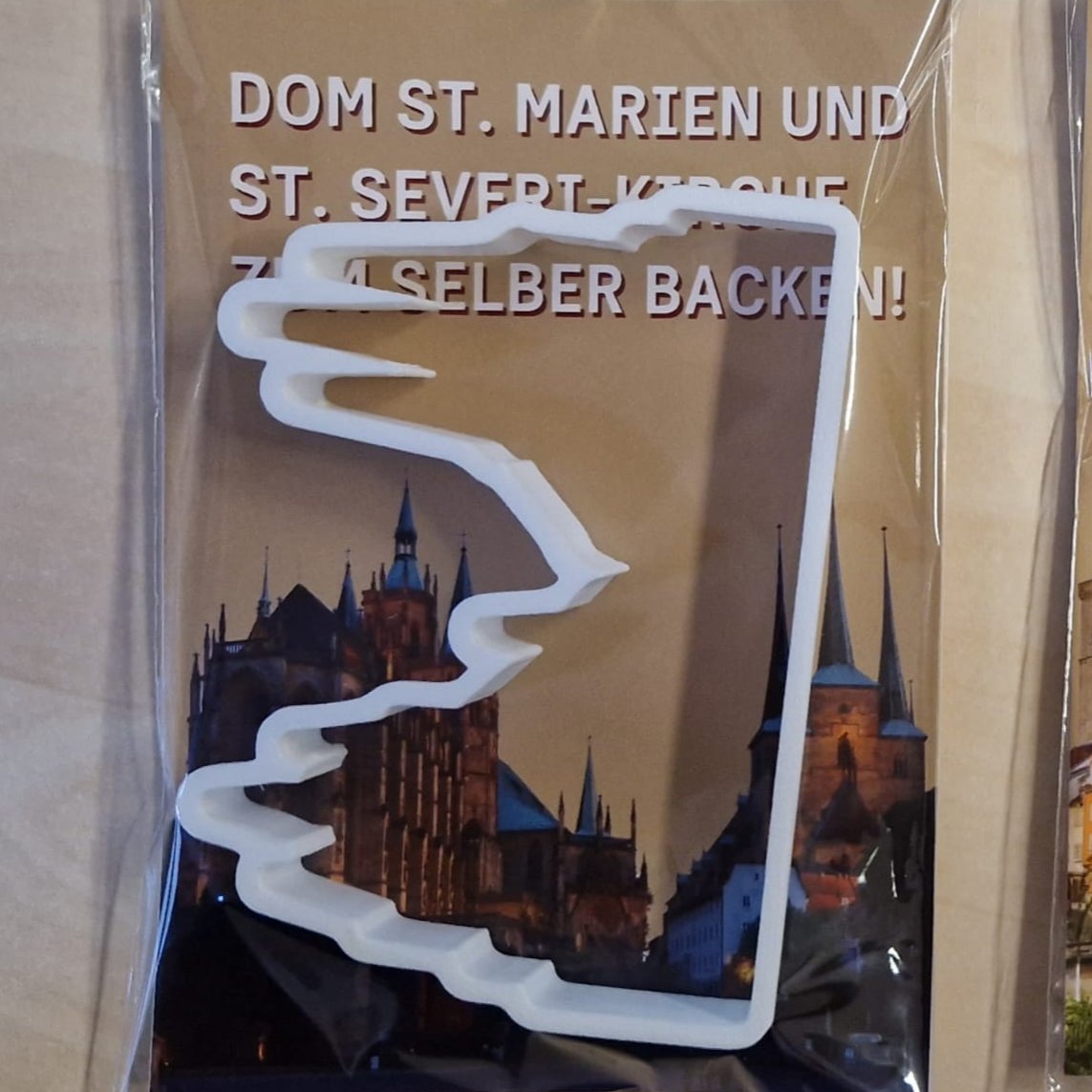 Erfurt Domensemble als Ausstecher – Hochwertiger Plätzchenausstecher in Weiß, lebensmittelecht und einfach zu reinigen.
